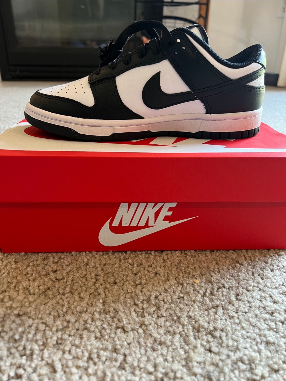 Women’s Nike Dunks Black and White Low-Top Sneakers